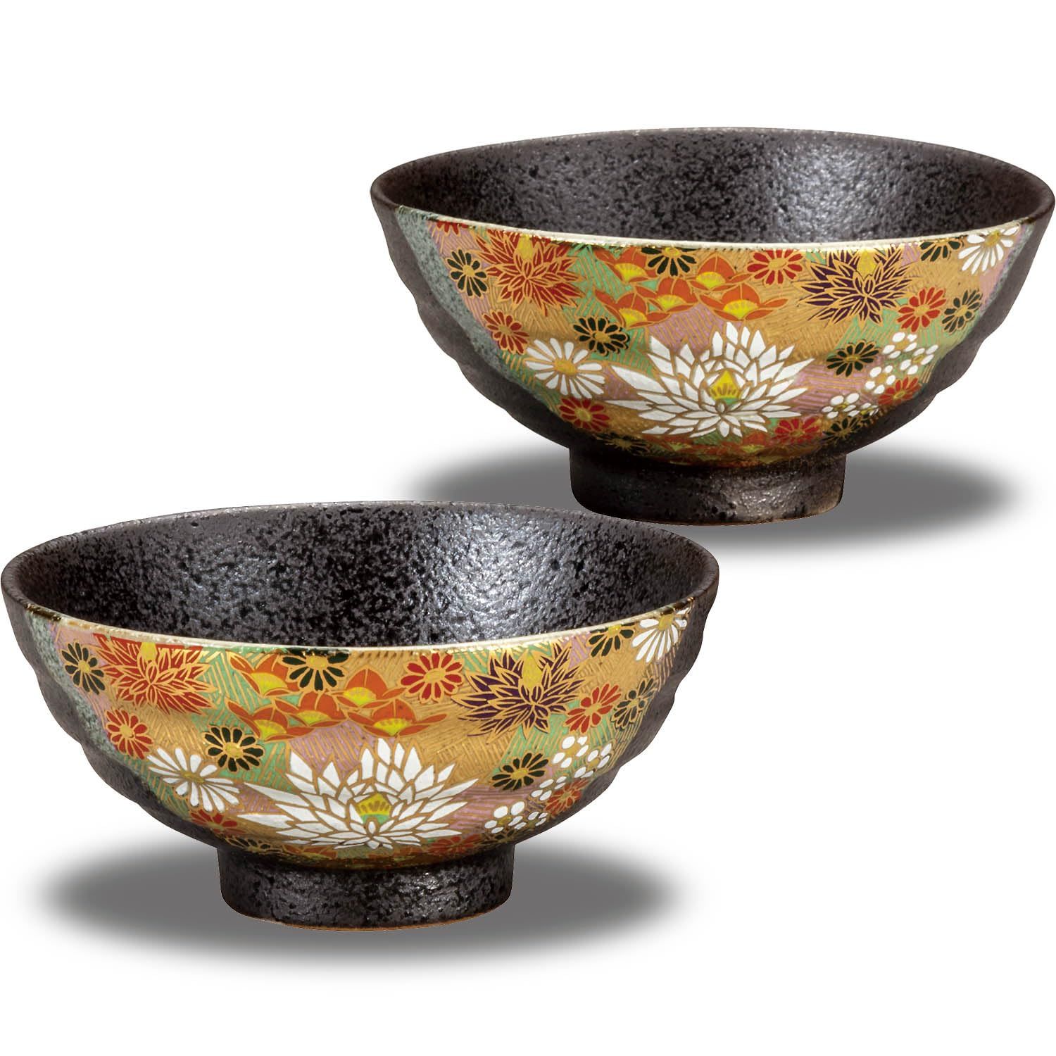 新品 和座の蔵 夫婦茶碗 おしゃれ 食器 九谷焼 ペア ご飯茶碗 金花詰 陶器 高級 ブランド 和食器 結婚記念日 結婚祝い プレゼント