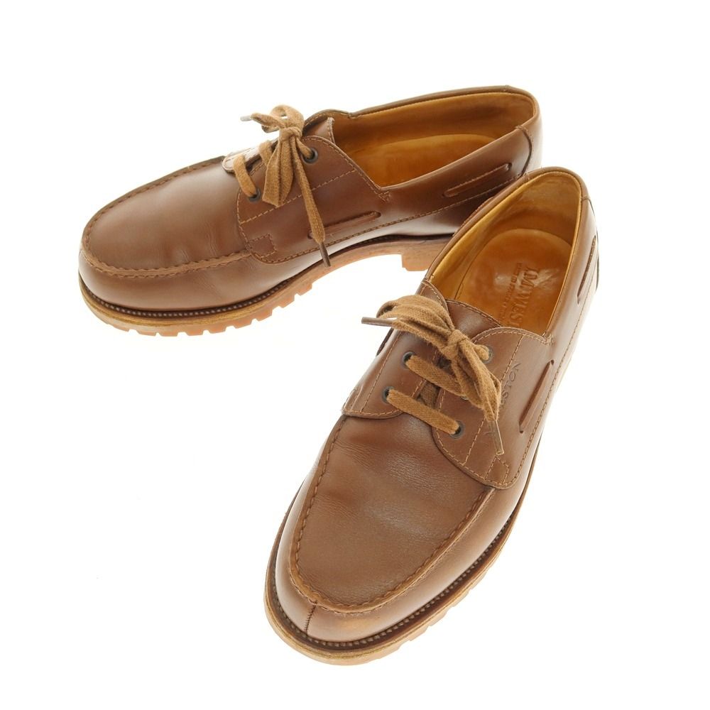 【中古】ジェイエムウエストン J.M WESTON YACHTING DERBY カーフ レザー ドレスシューズ ライトブラウン【サイズ6　1/2　D】【メンズ】