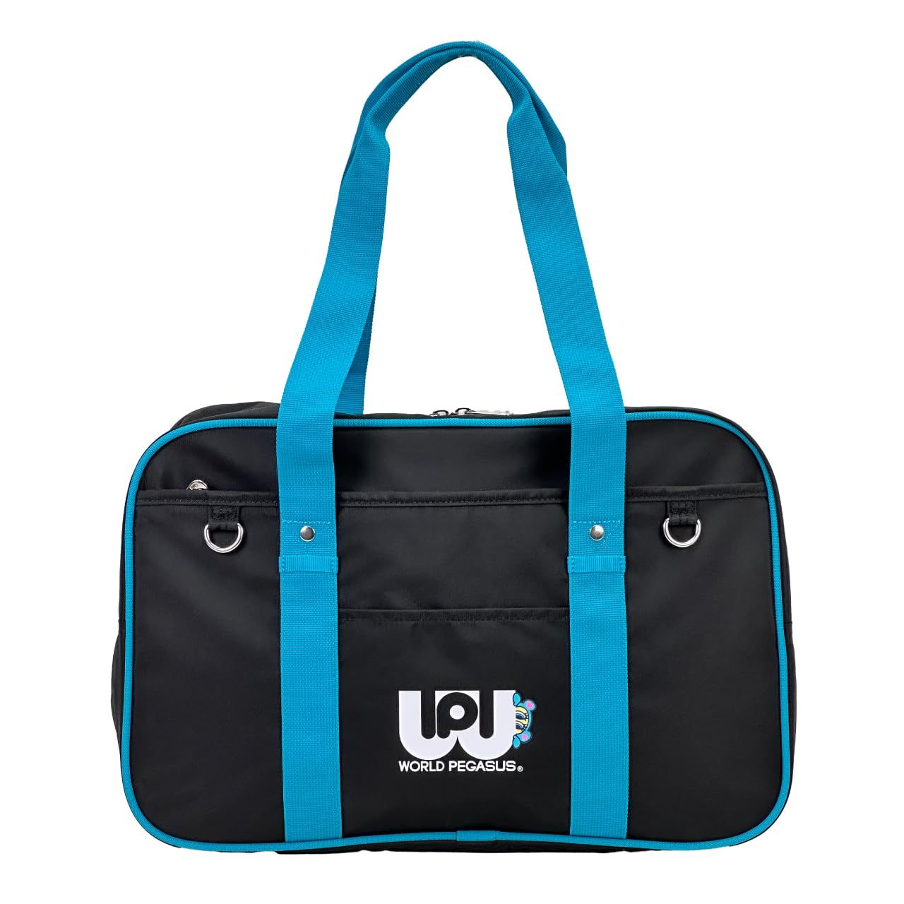 新品 ワールドぺガサス WORLD PEGASUS ワッペ エンジェルブルー ANGEL BLUE スクールバッグ スクールボストン 通学鞄 コラボ ナイロン 女子 かわいい スクバ 中学生 高校生 女子高生 WPAB001 ブラック 01
