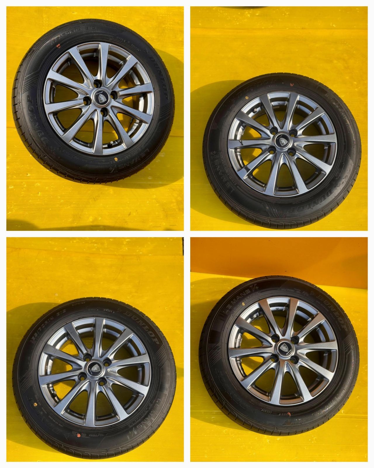 ZT-8330] 4本 4穴 MANARAY SPORTS アルミホイール 14X5 1/2J DUNLOP 