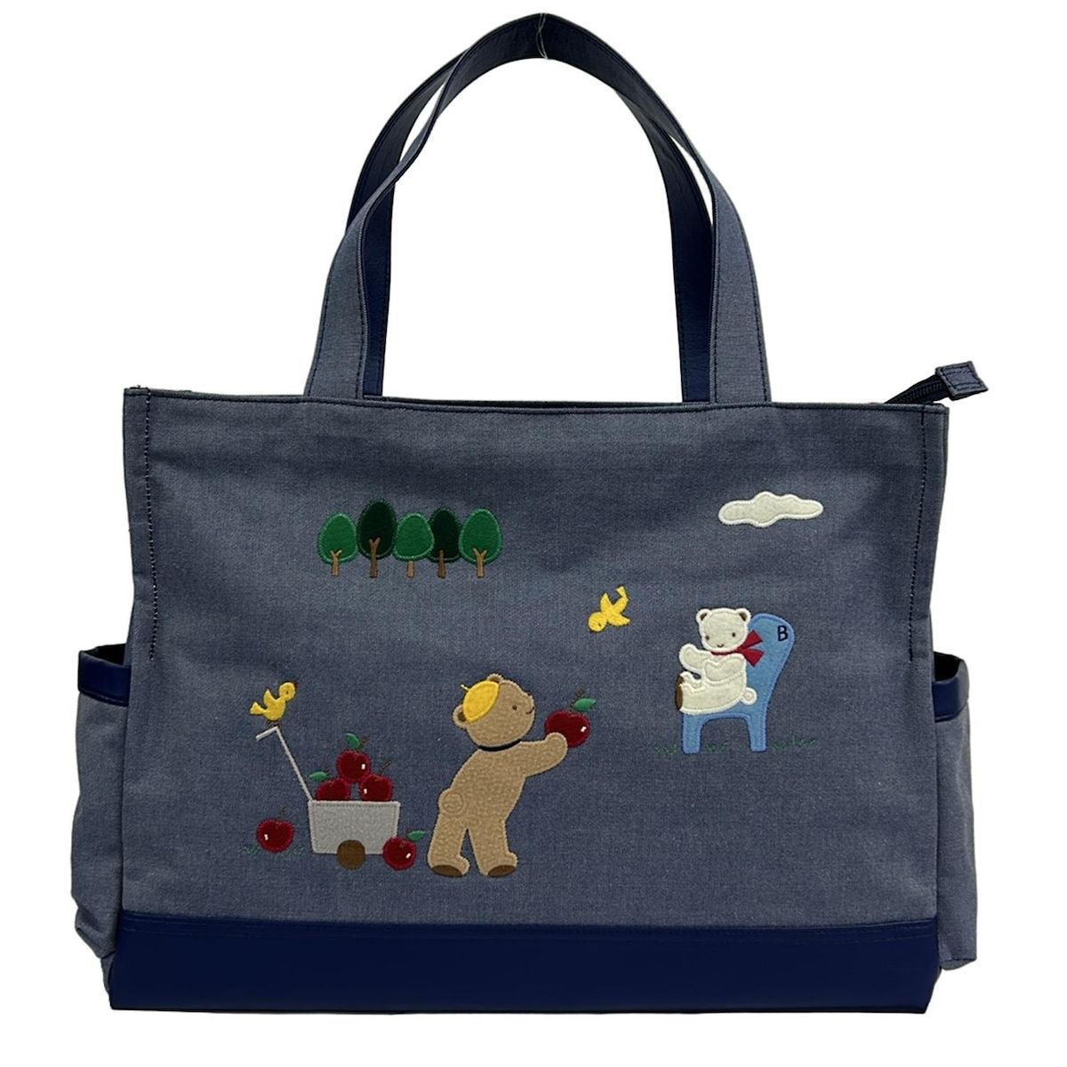 familiar(ファミリア) ショルダーバッグ美品 ネイビー×ベージュ×マルチ 