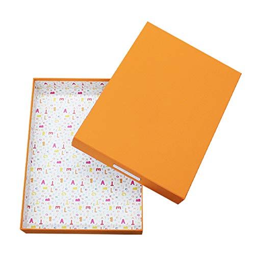 新品 【TAKEMEKI】お道具箱 内寸 290×400×H65mm (オレンジ × アルファベット) 収納ボックス B4 サイズ