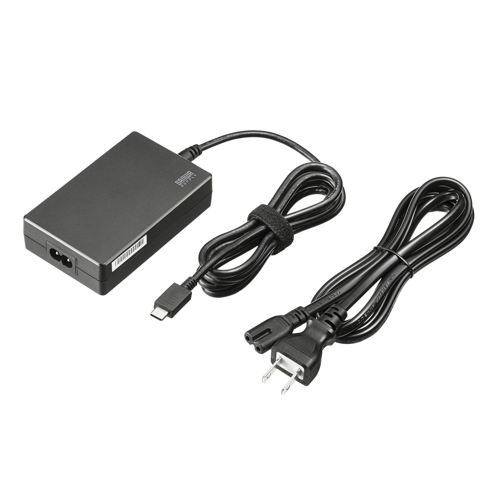 新品 サンワサプライ USB PD対応AC充電器（PD100W・Type-Cケーブル一体型） ACA-PD94BK