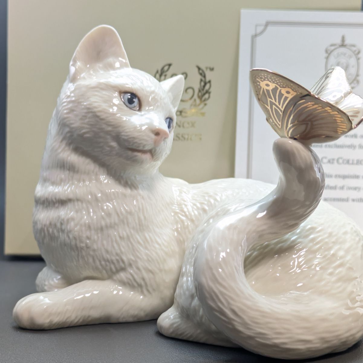 インテリア小物 レノックス 猫 フィギュリン 大きなサイズ