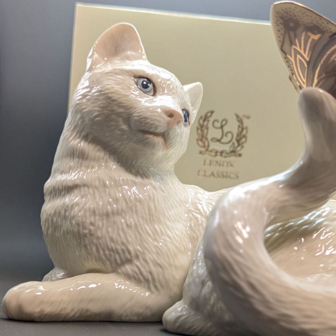 インテリア小物 大きなサイズ レノックス 猫 フィギュリン Enchantment