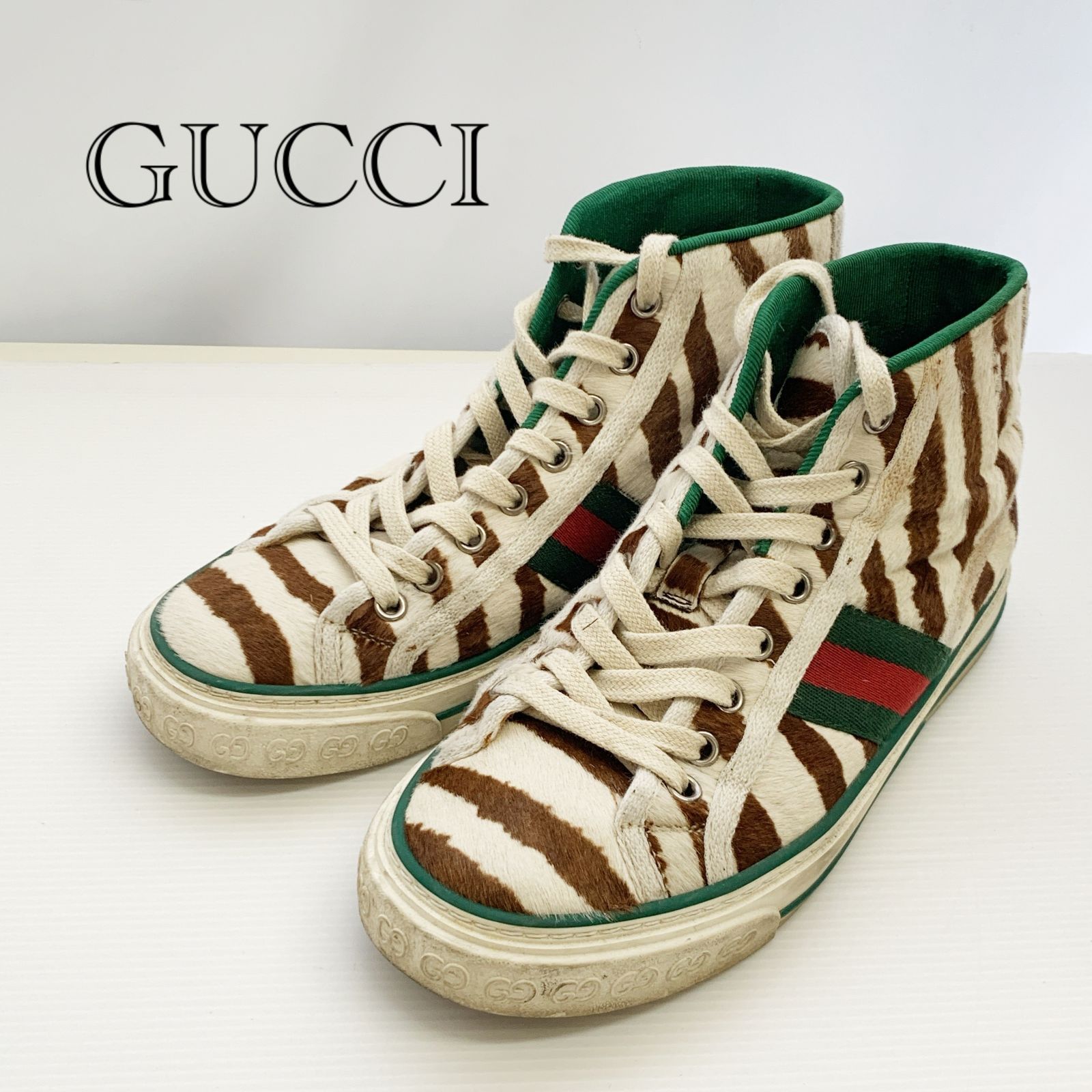 GUCCI ゼブラ柄 ハラコ ハイカットスニーカー 【公式通販】