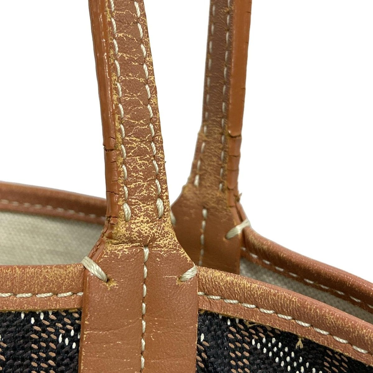 GOYARD(ゴヤール) トートバッグ サンルイPM 黒×ブラウン レザー - メルカリ