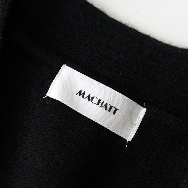 マチャット MACHATT ウールエルボーパッチカーディガン ｜ブラック
