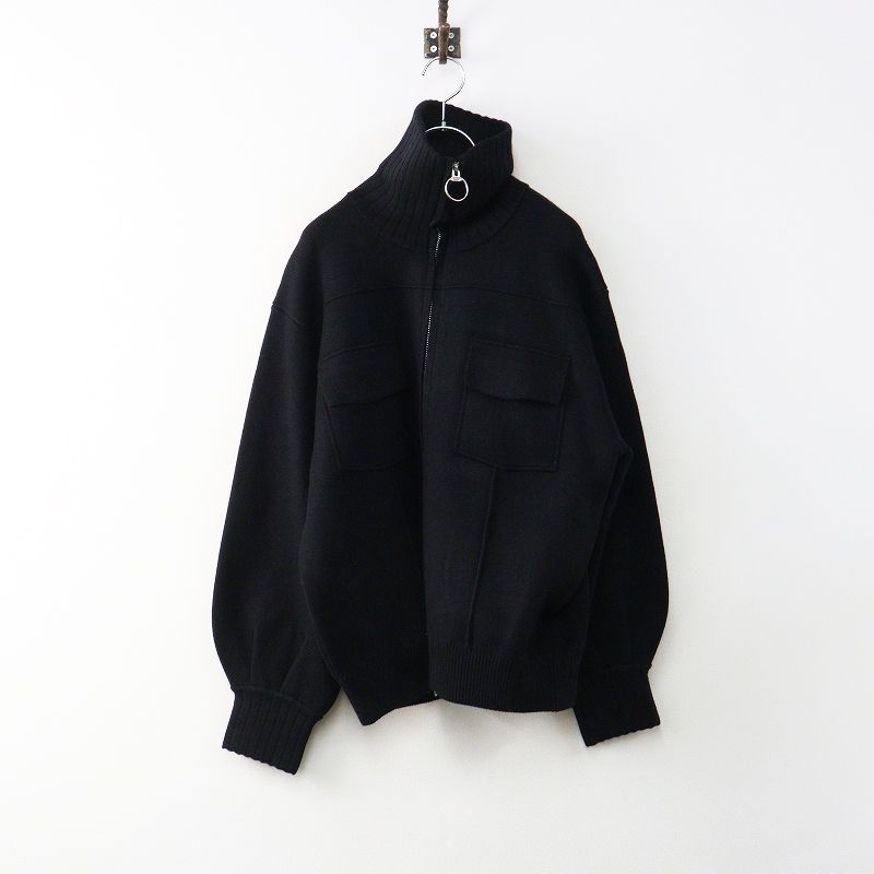 美品✨machatt マチャット フルジップニットジャケット アウター ブラック マチャット MACHATT フルジップニットジャケット ｜ブラック トップス