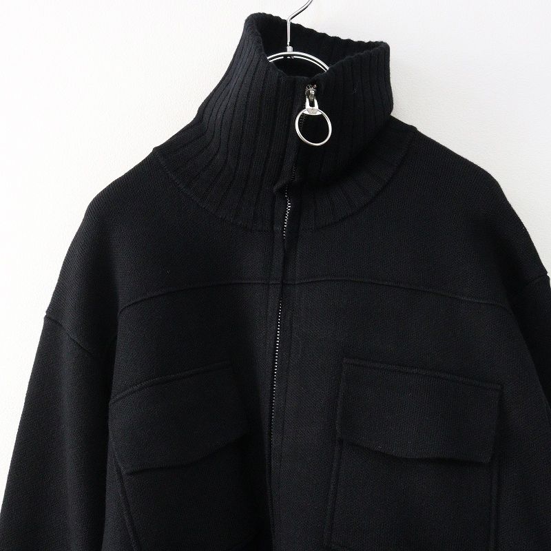 美品✨machatt マチャット フルジップニットジャケット アウター ブラック マチャット MACHATT フルジップニットジャケット ｜ブラック トップス
