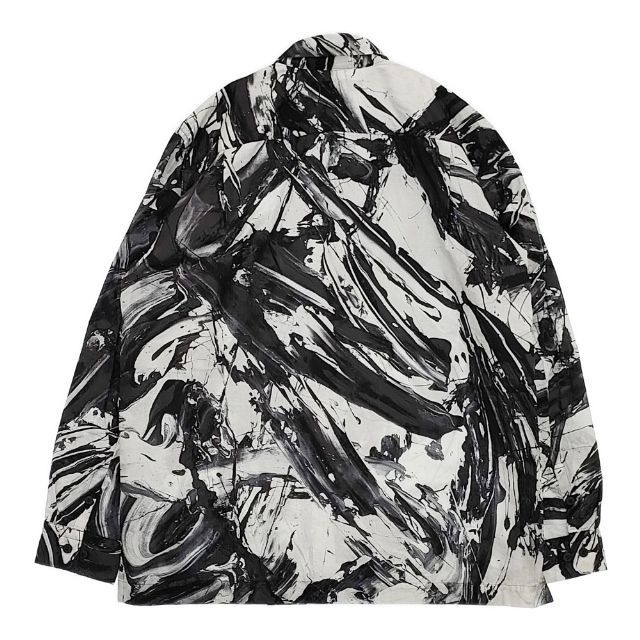 issey miyake me ブラック×シルバーペイント 長袖プリーツシャツ issey miyake me ブラック×シルバーペイント 長袖プリーツシャツ