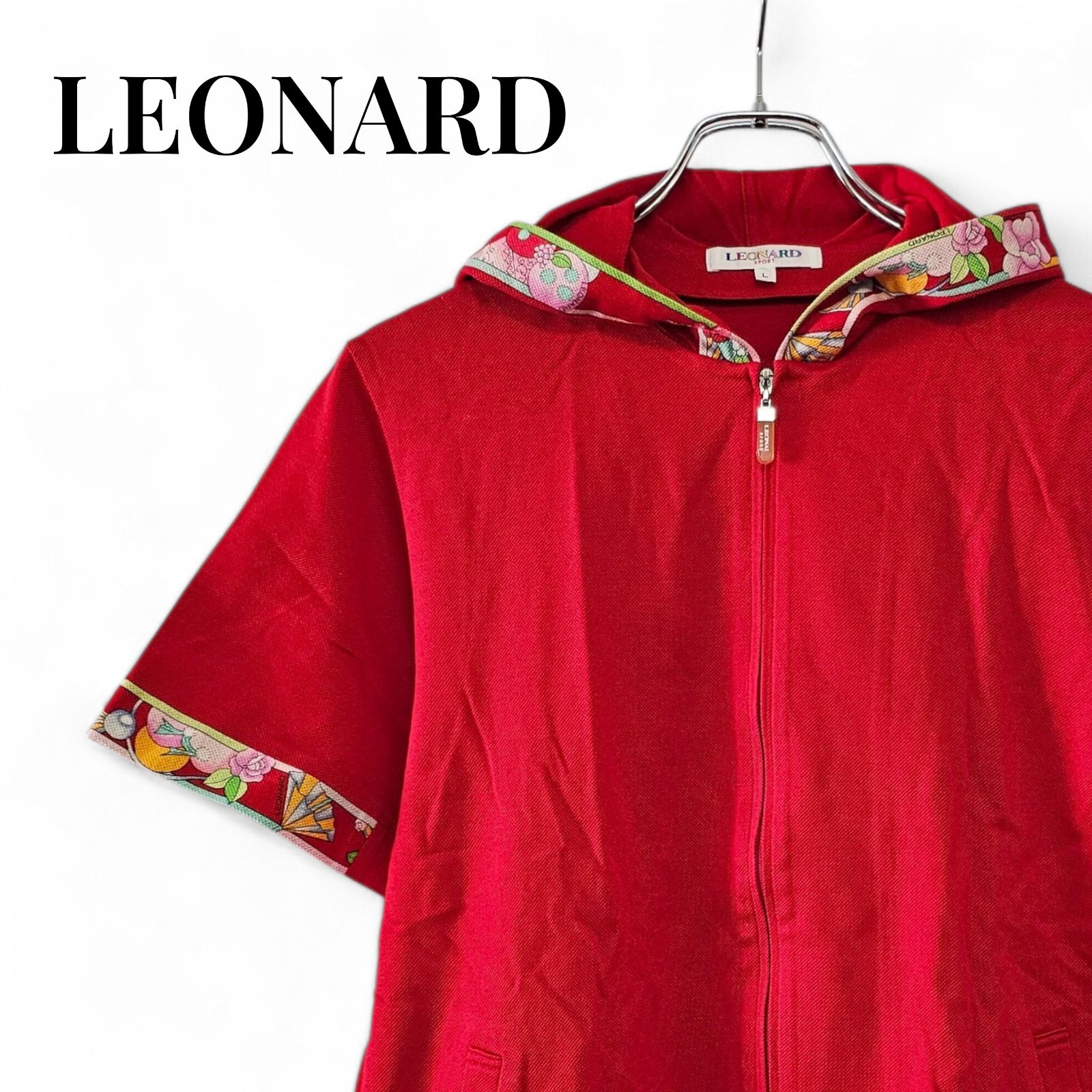 LEONARD SPORT レオナールスポーツ透け感　花柄　ブルゾン　ジャケット 中古・古着通販】LEONARD SPORT (レオナール スポーツ) 花柄シアー