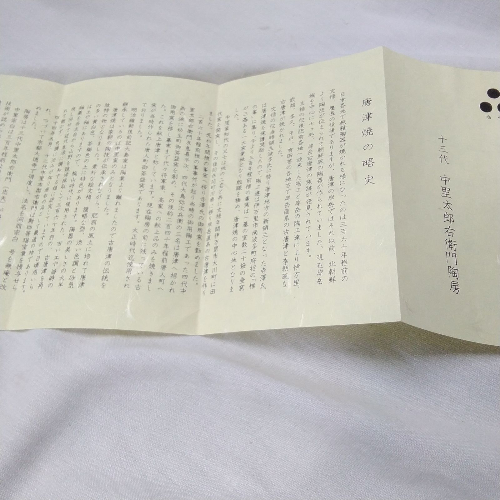 皿 絵唐津 中里太郎右衛門 十三代 共箱 直径21cm 共箱/しおりあり
