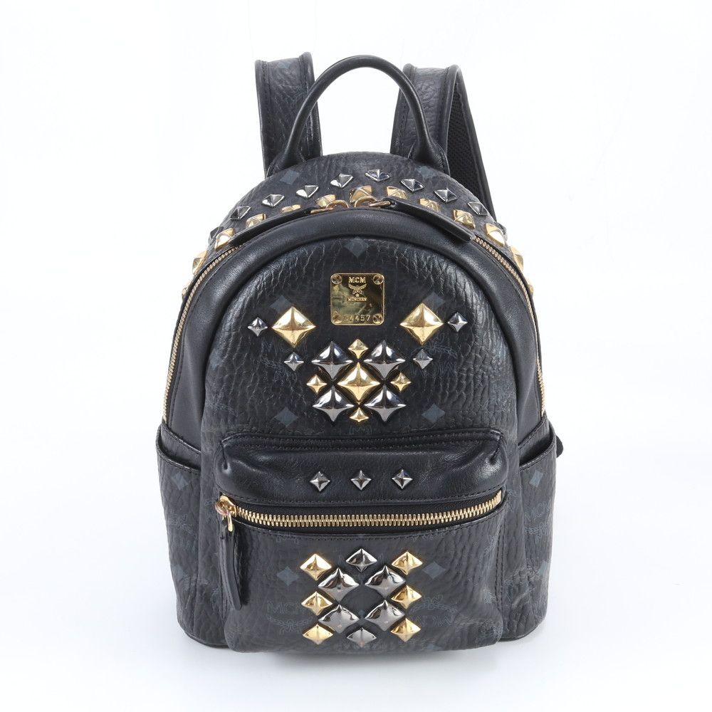 美品 MCM エムシーエム ヴィセトス スタッズ リュックサック リュック 