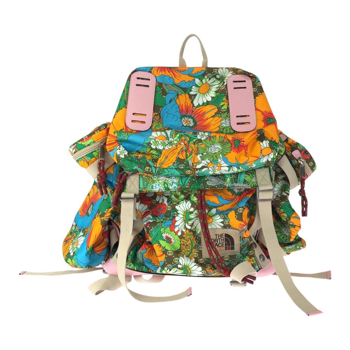 美品 GUCCI グッチ ノースフェイス フラワー マルチカラー 650294 