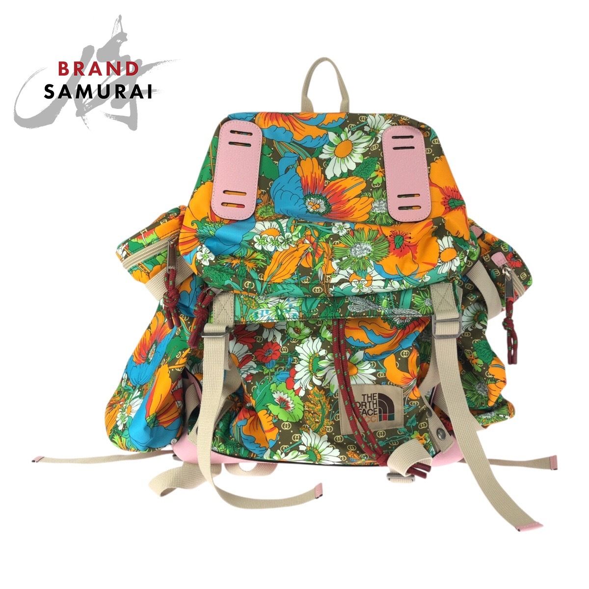 美品 GUCCI グッチ ノースフェイス フラワー マルチカラー 650294 