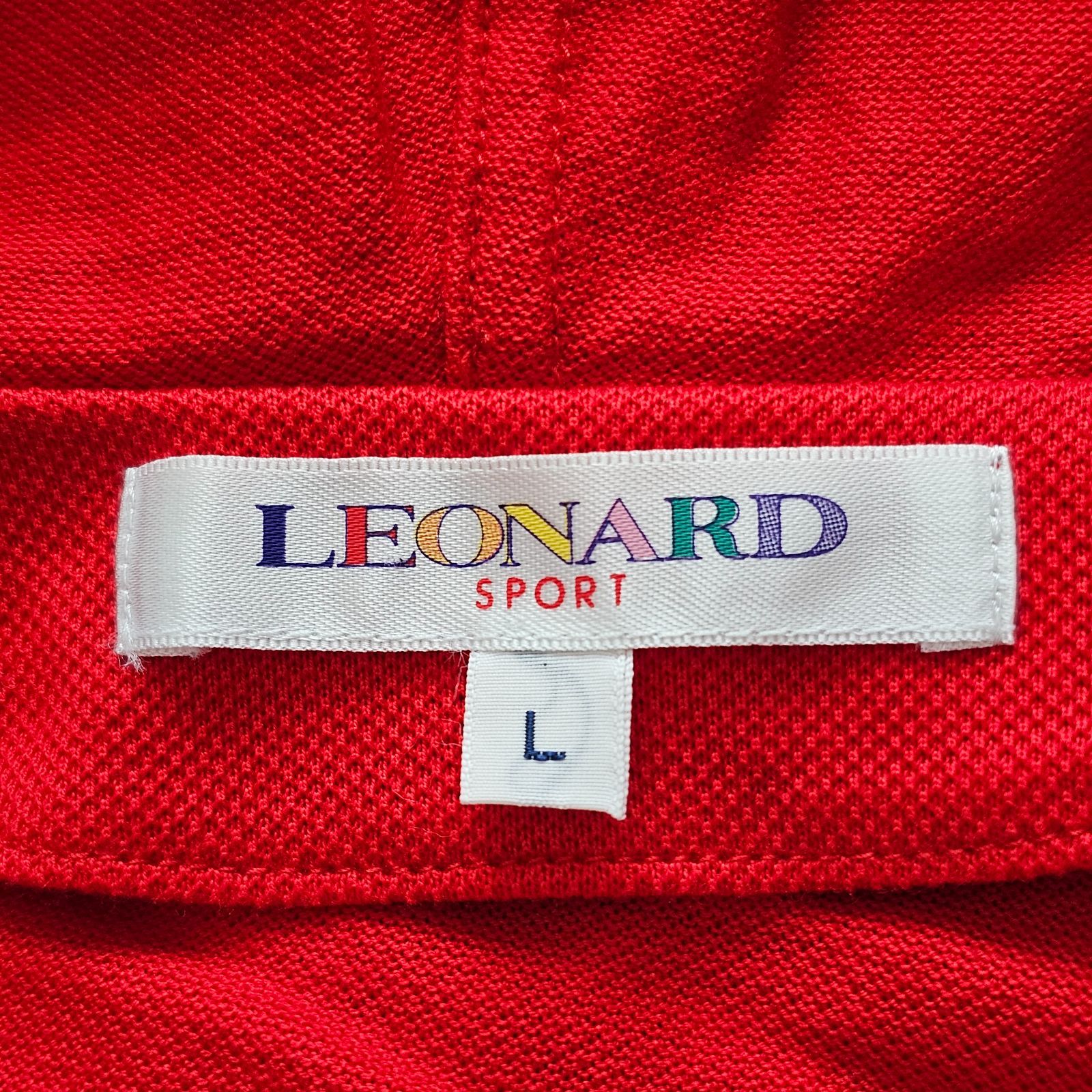 レオナールスポーツ LEONARD SPORT パーカー ジップアップ 半袖 レッド