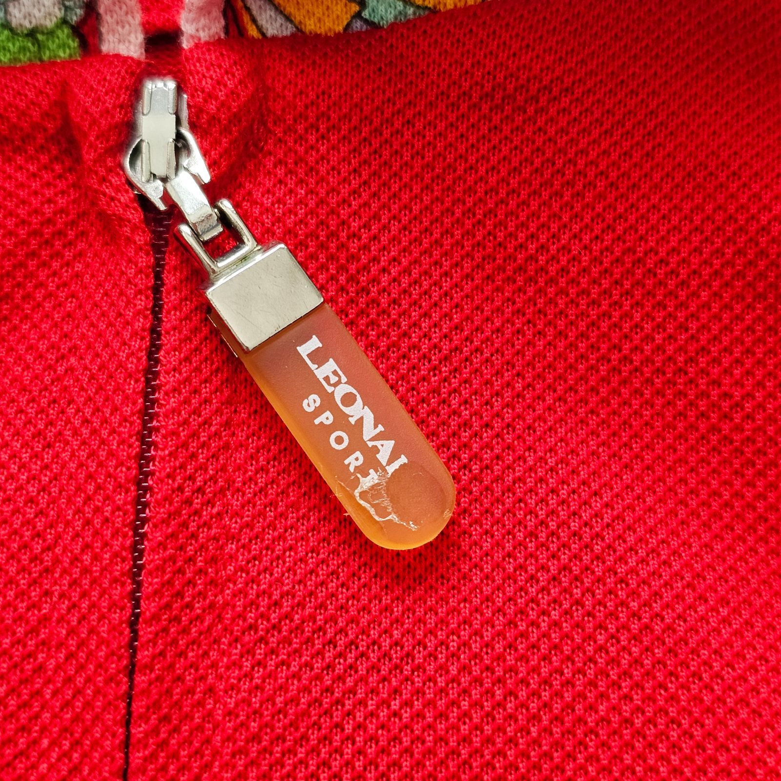 レオナールスポーツ LEONARD SPORT パーカー ジップアップ 半袖 レッド