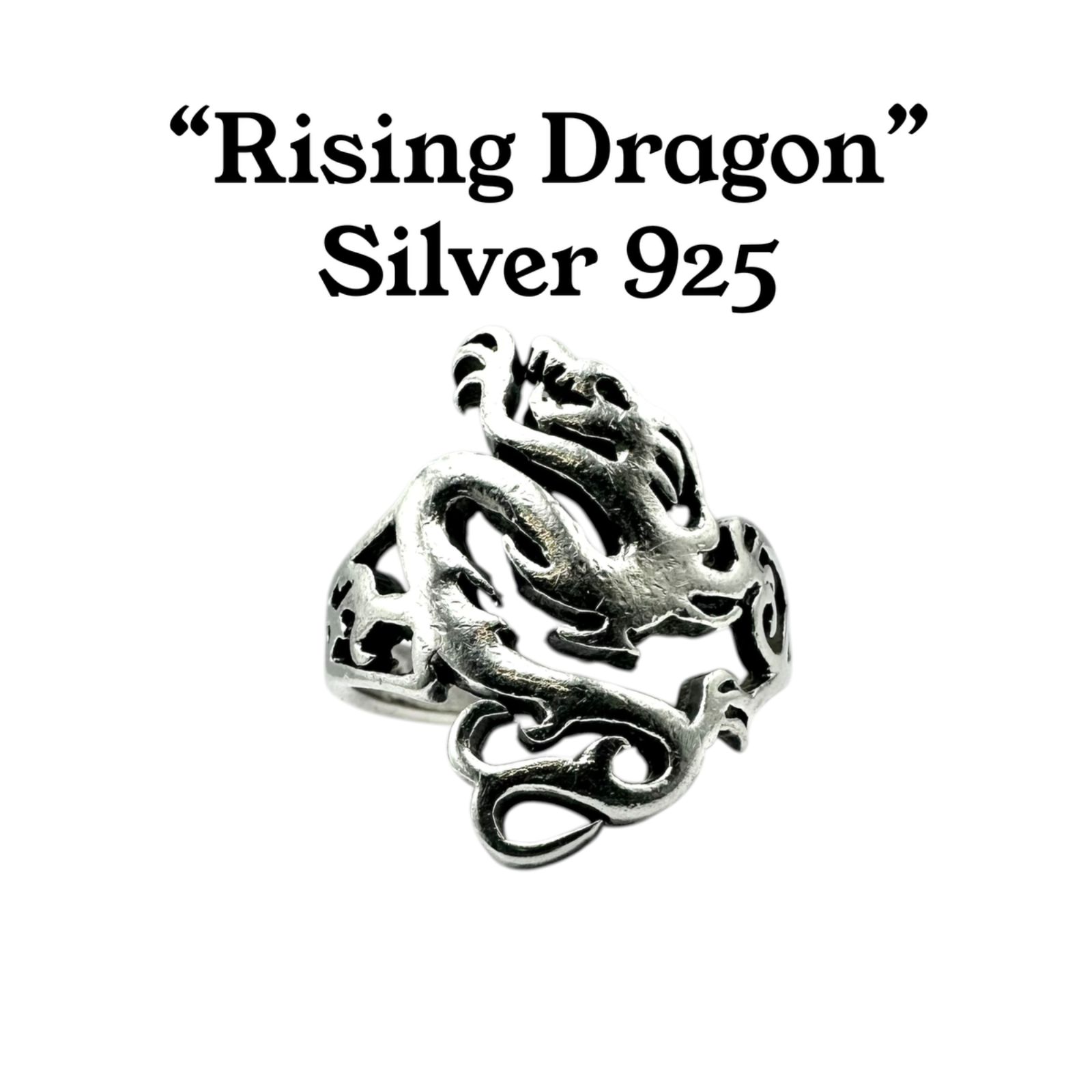 躍動感溢れる】ドラゴンモチーフ 昇龍 Silver 925 刻印 00s Vintage