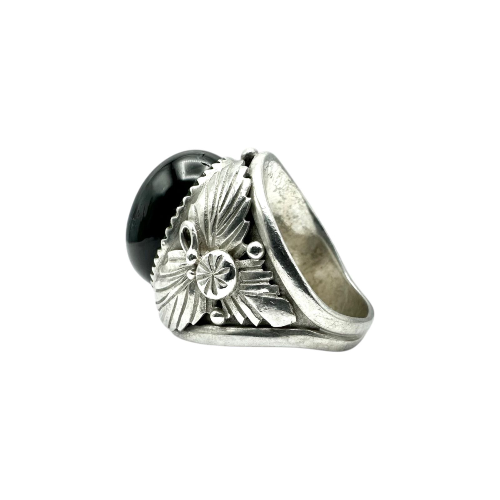 圧倒的存在感】 ブラックスター 大粒 Silver 925 刻印 Design Ring 