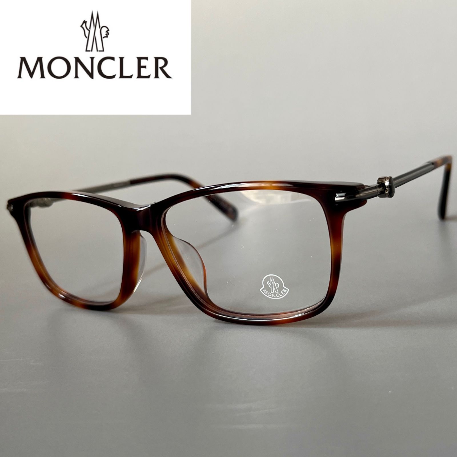 MONCLER メガネ ウェリントン アジアンフィット ブラウン カジュアル