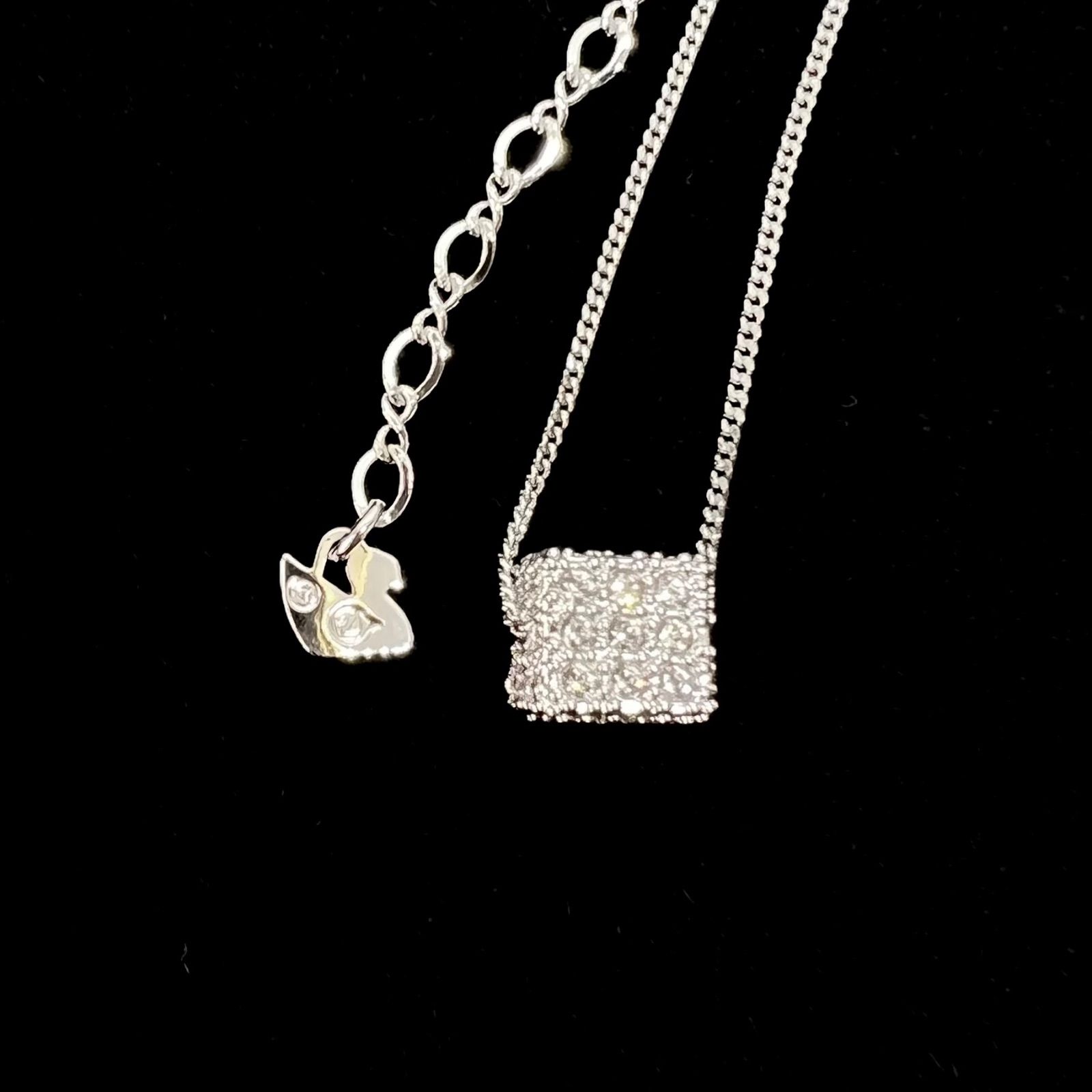 美品☆ SWAROVSKI スワロフスキー ネックレス キューブ パヴェ 