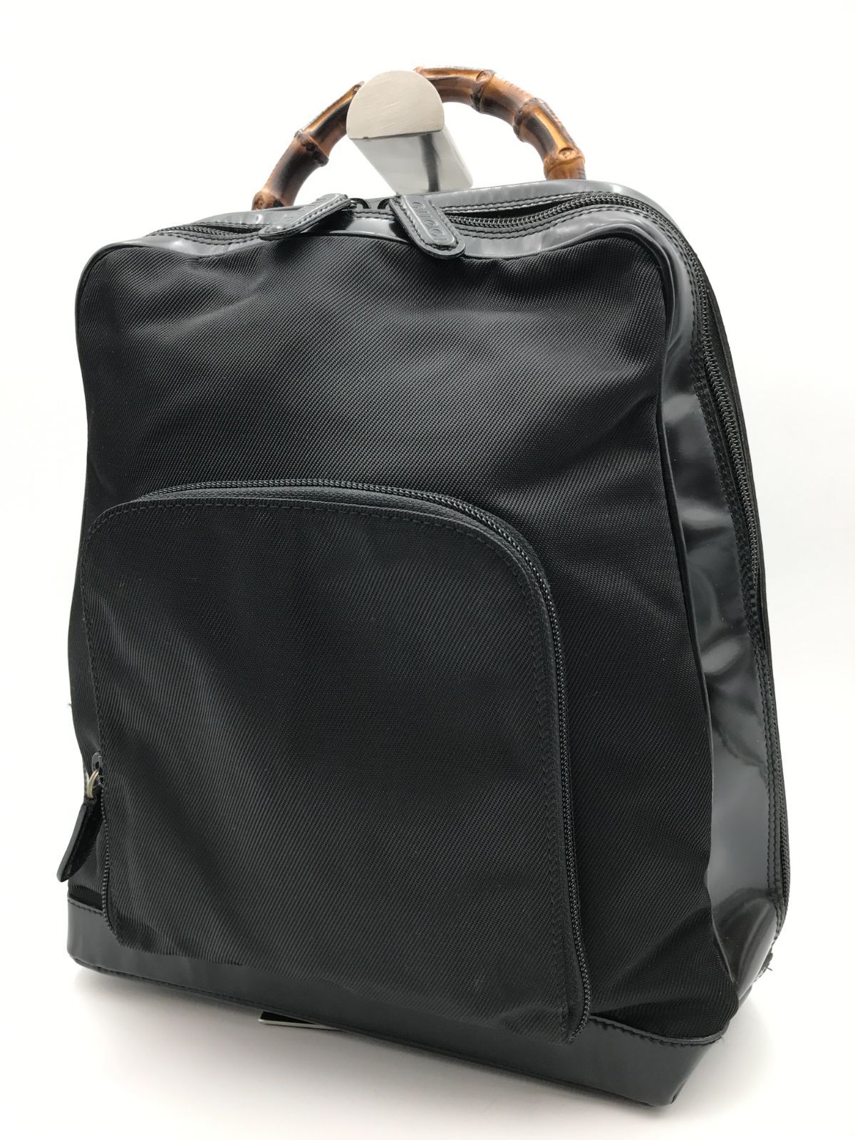 GUCCI　グッチ　リュックサック　バンブー　ナイロン×パテント　1018