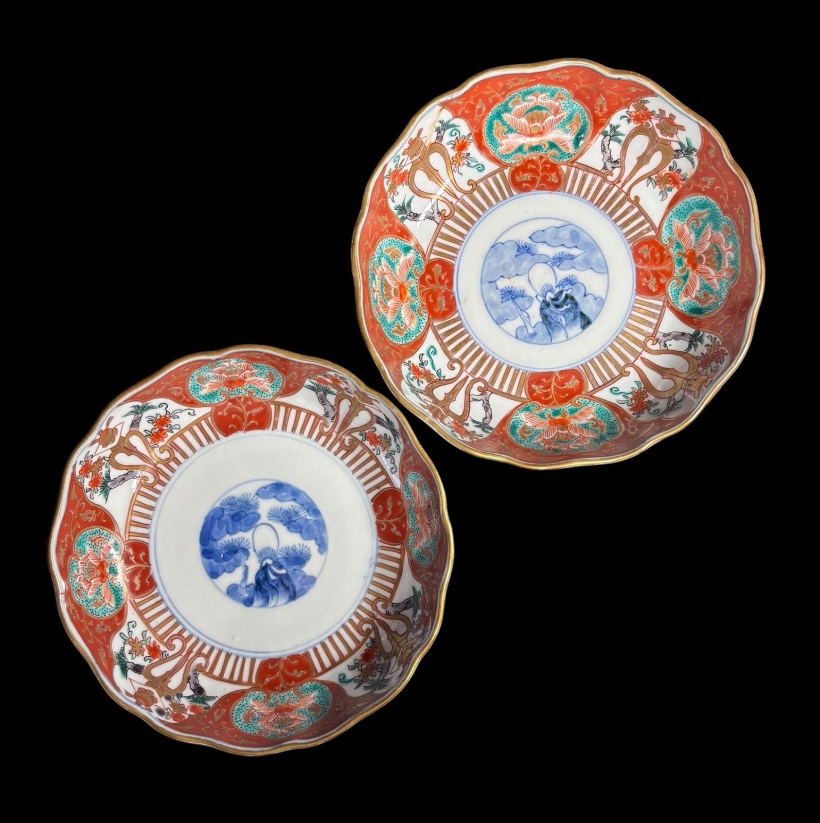 これでもか！金彩」古伊万里 色絵金彩皿 3客セット 骨董アンティーク
