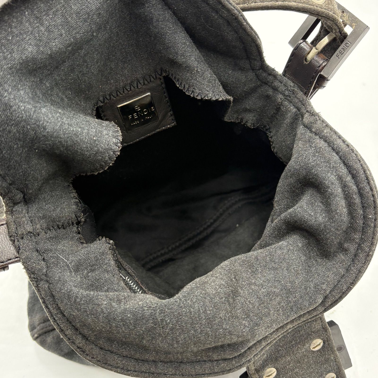 FENDI フェンディ FF金具 マンマバケット ジャージー ショルダーバッグ
