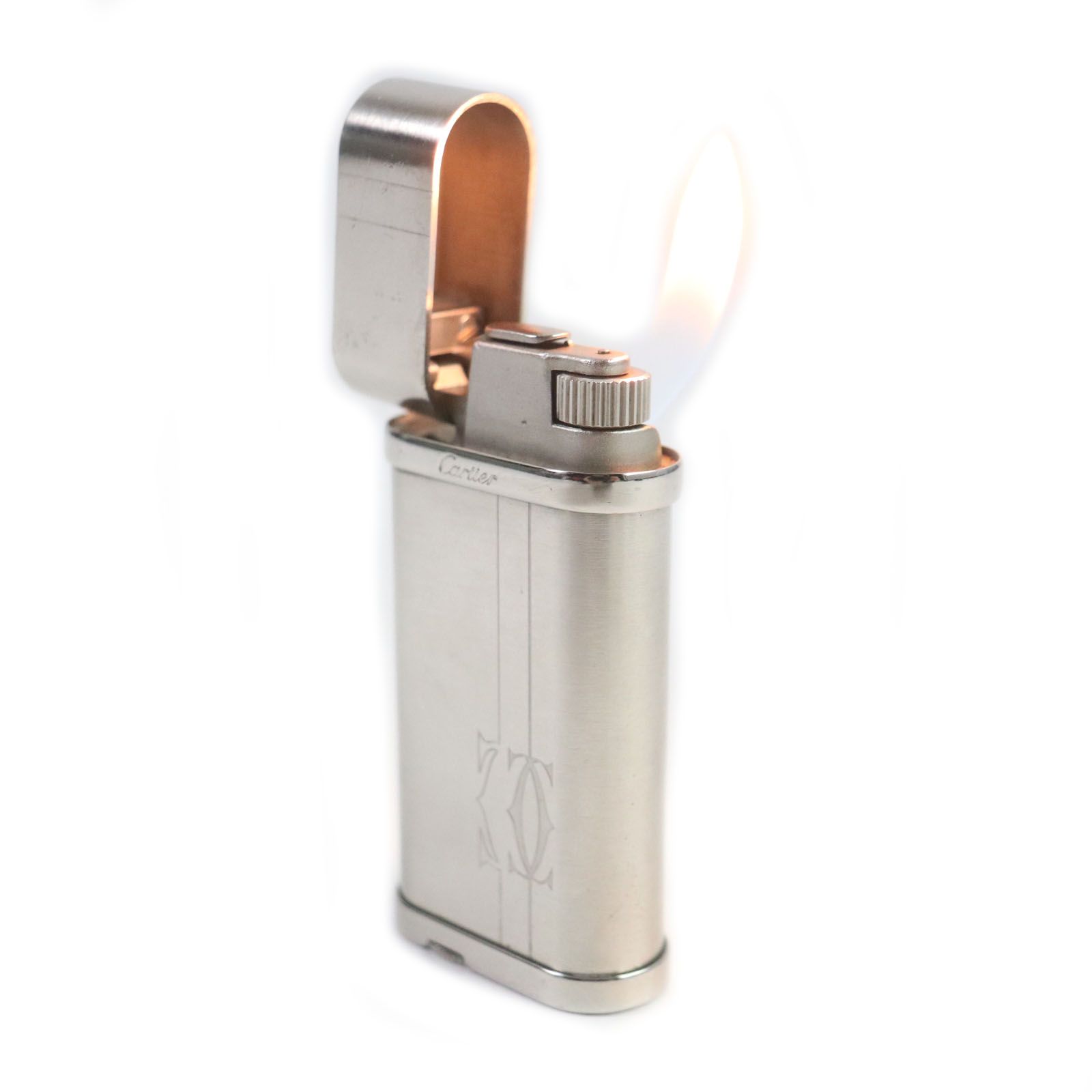良品▽Cartier カルティエ オーバル ゴドロン ロゴデコール ローラー式 
