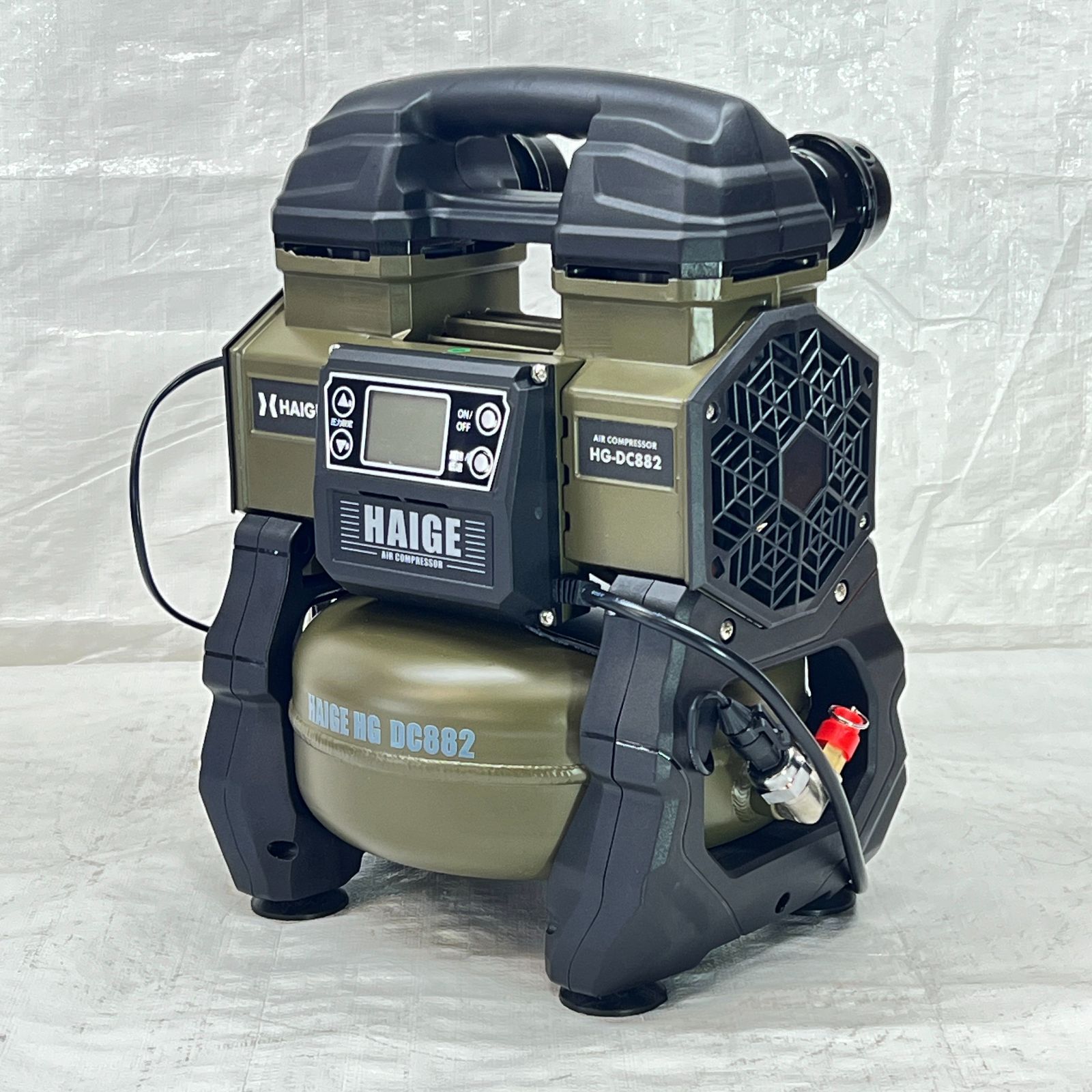 未使用品】 エアーコンプレッサー 100V 5L オイルレス 最大圧力0.9MPa 
