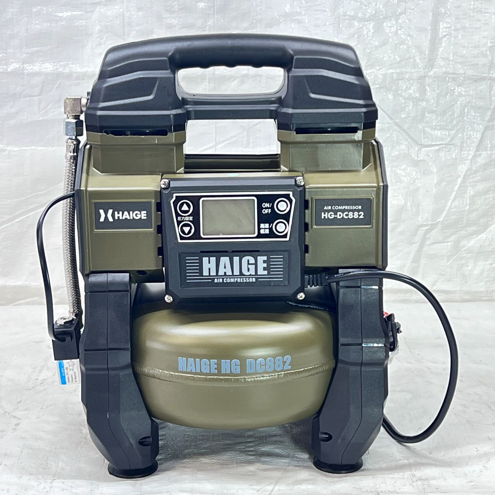 未使用品】 エアーコンプレッサー 100V 5L オイルレス 最大圧力0.9MPa 