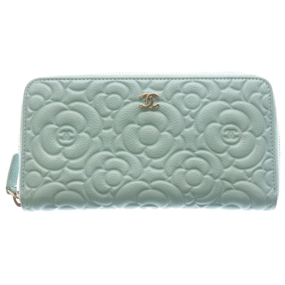 CHANEL (シャネル) カメリア ラウンドファスナー長財布 ロング 