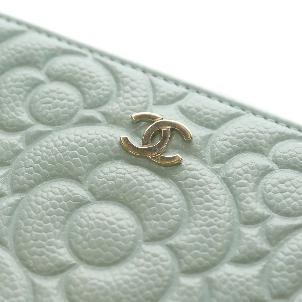 CHANEL (シャネル) カメリア ラウンドファスナー長財布 ロング 