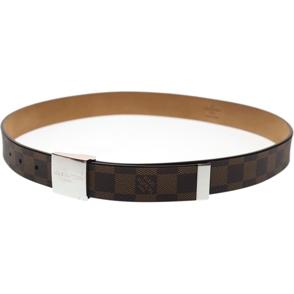 美品 ルイヴィトン ダミエ サンチュール ミニ ベルト ゴールド 即日発送 LOUIS VUITTON (ルイヴィトン) ダミエ サンチュール キャレ ルイ