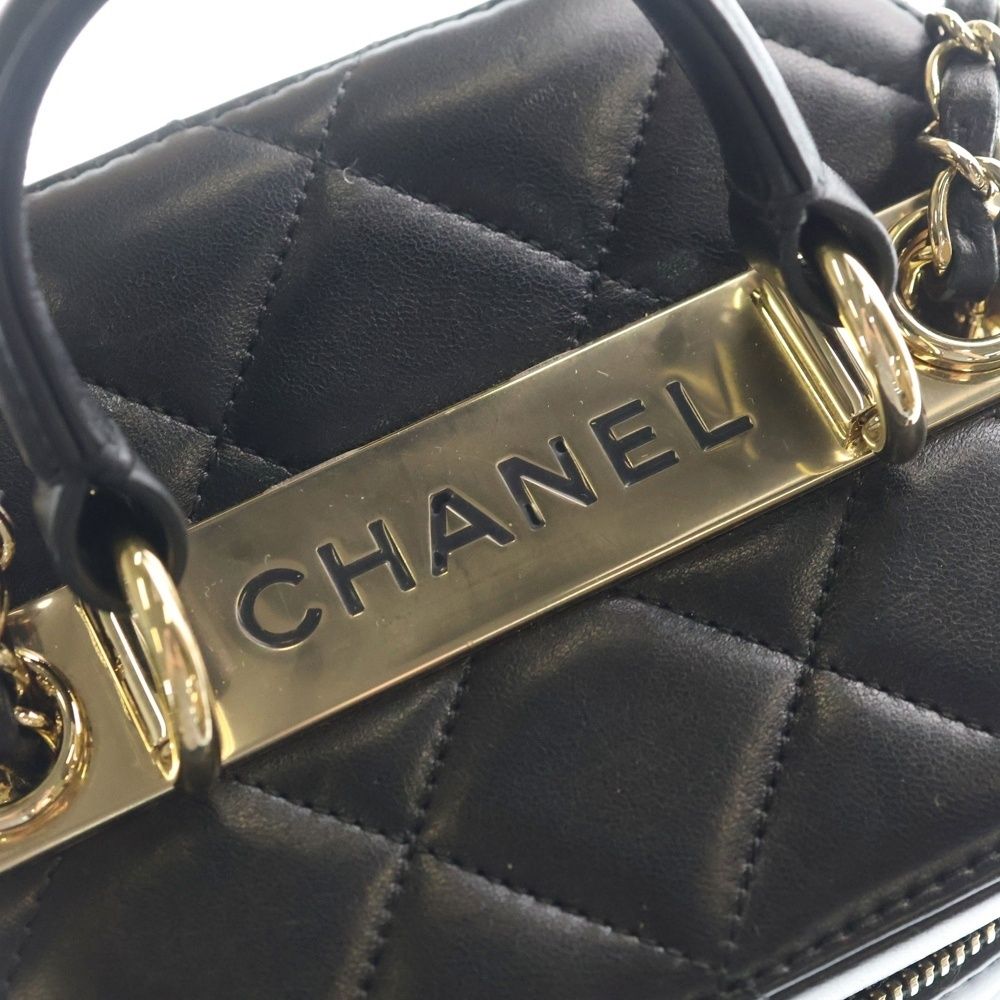 CHANEL シャネル マトラッセ バニティチェーンショルダーバッグ ミニバッグ ブラック ラムスキン AS1626 ゴールド金具 CHANEL (シャネル) マトラッセ バニティチェーンショルダーバッグ ミニ