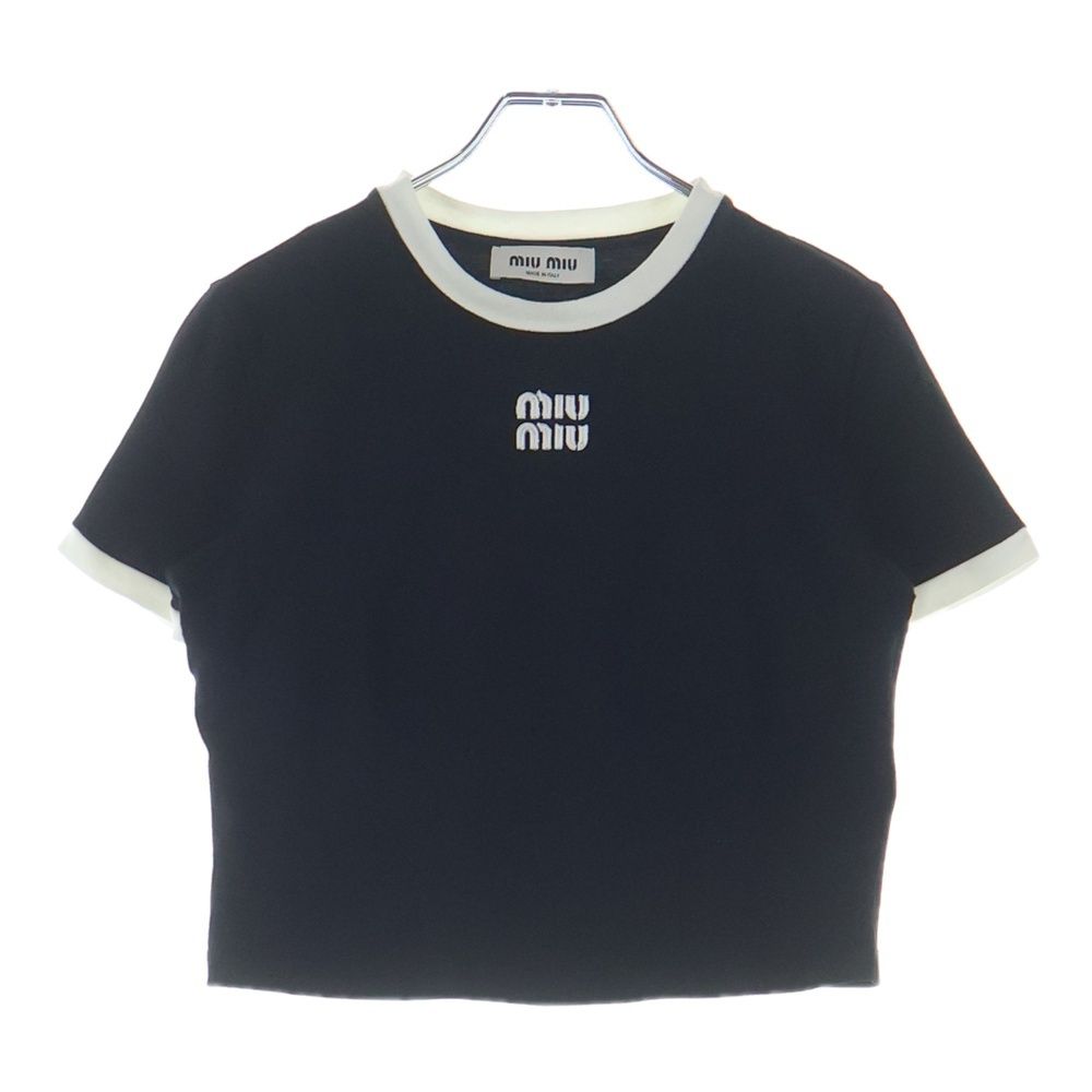 miumiu (ミュウミュウ) 刺繍ロゴ入り コットンジャージー T miumiu (ミュウミュウ) 刺繍ロゴ入り コットンジャージー T