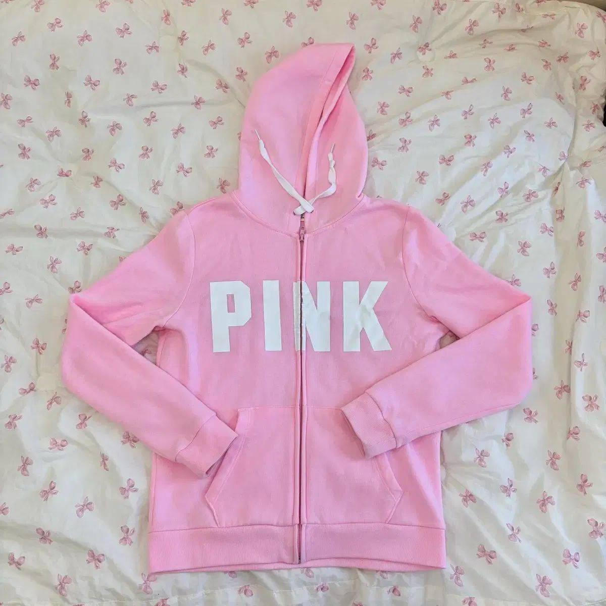 PINK ピンク フードジップアップ + ジョガーパンツ セット Victoria