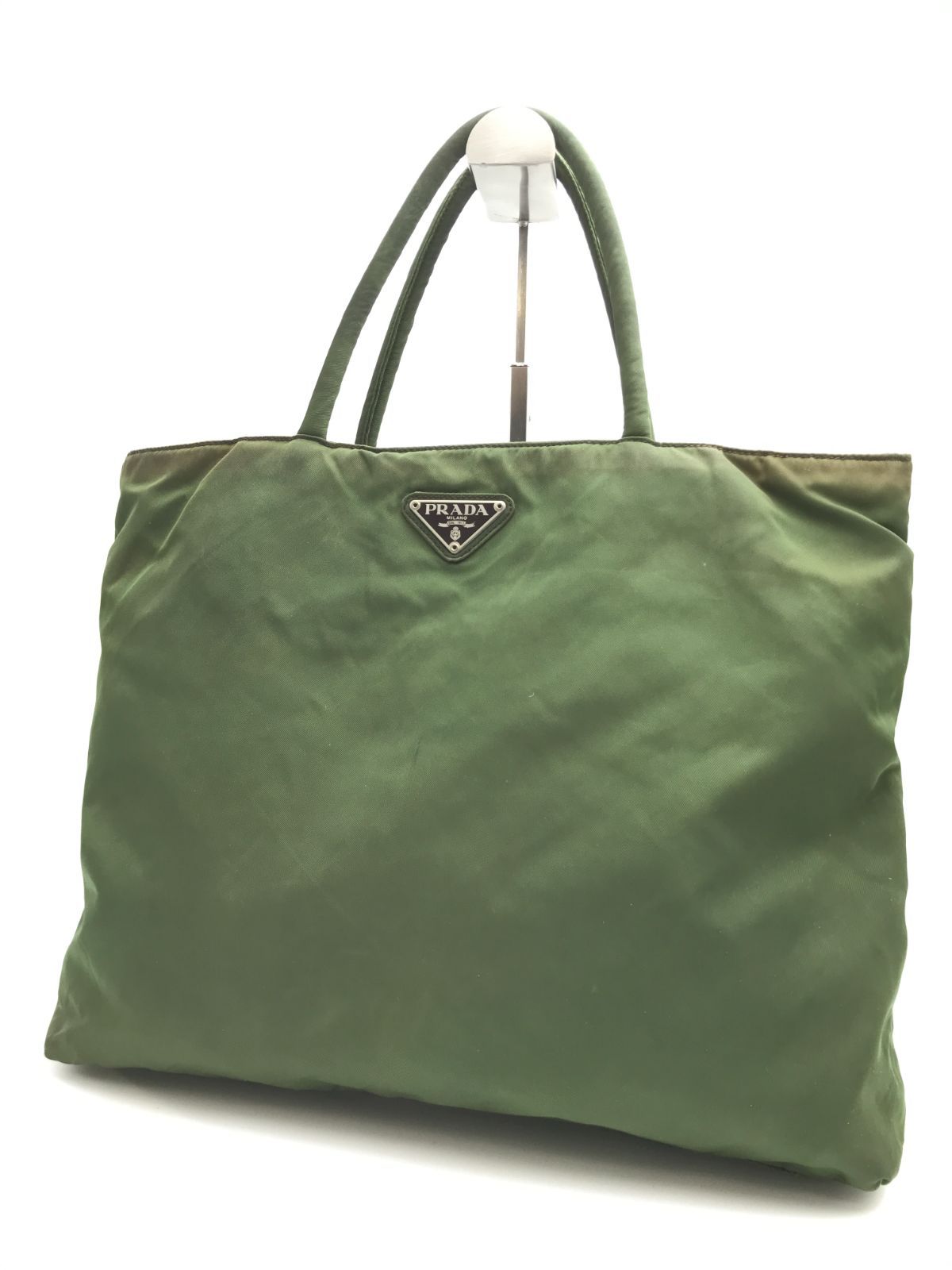 PRADA プラダ トートバッグ テスートナイロン 三角ロゴ カーキ系 1230