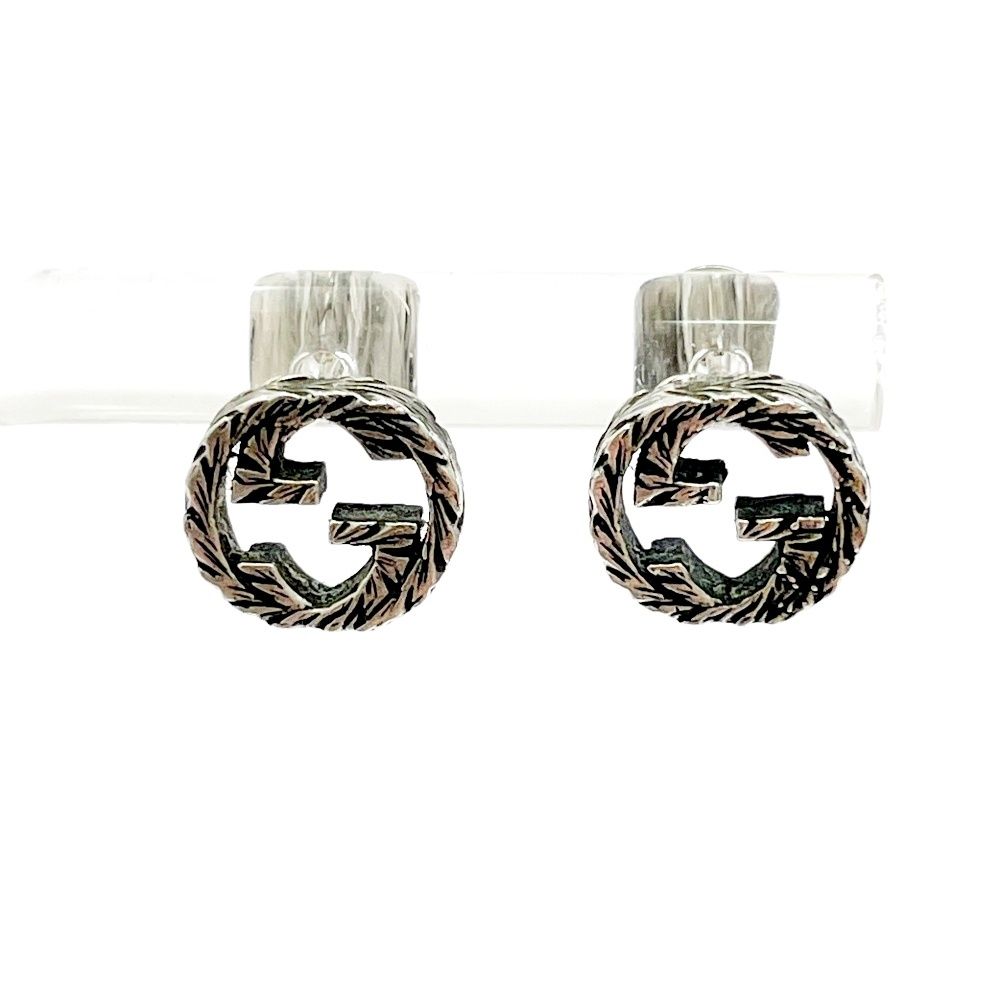 中古】【箱付き】 GUCCI グッチ シルバー インターロッキング