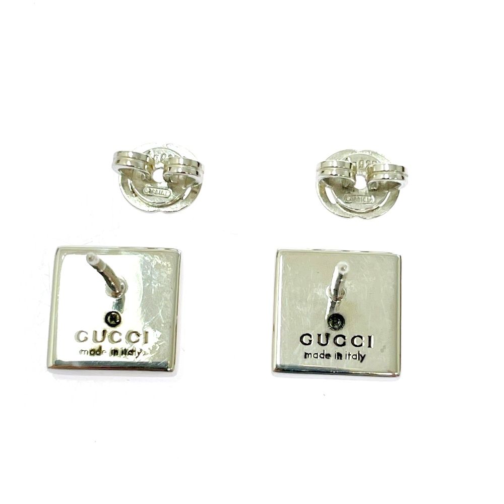 中古】【箱付き】 GUCCI グッチ シルバー インターロッキング スクエア