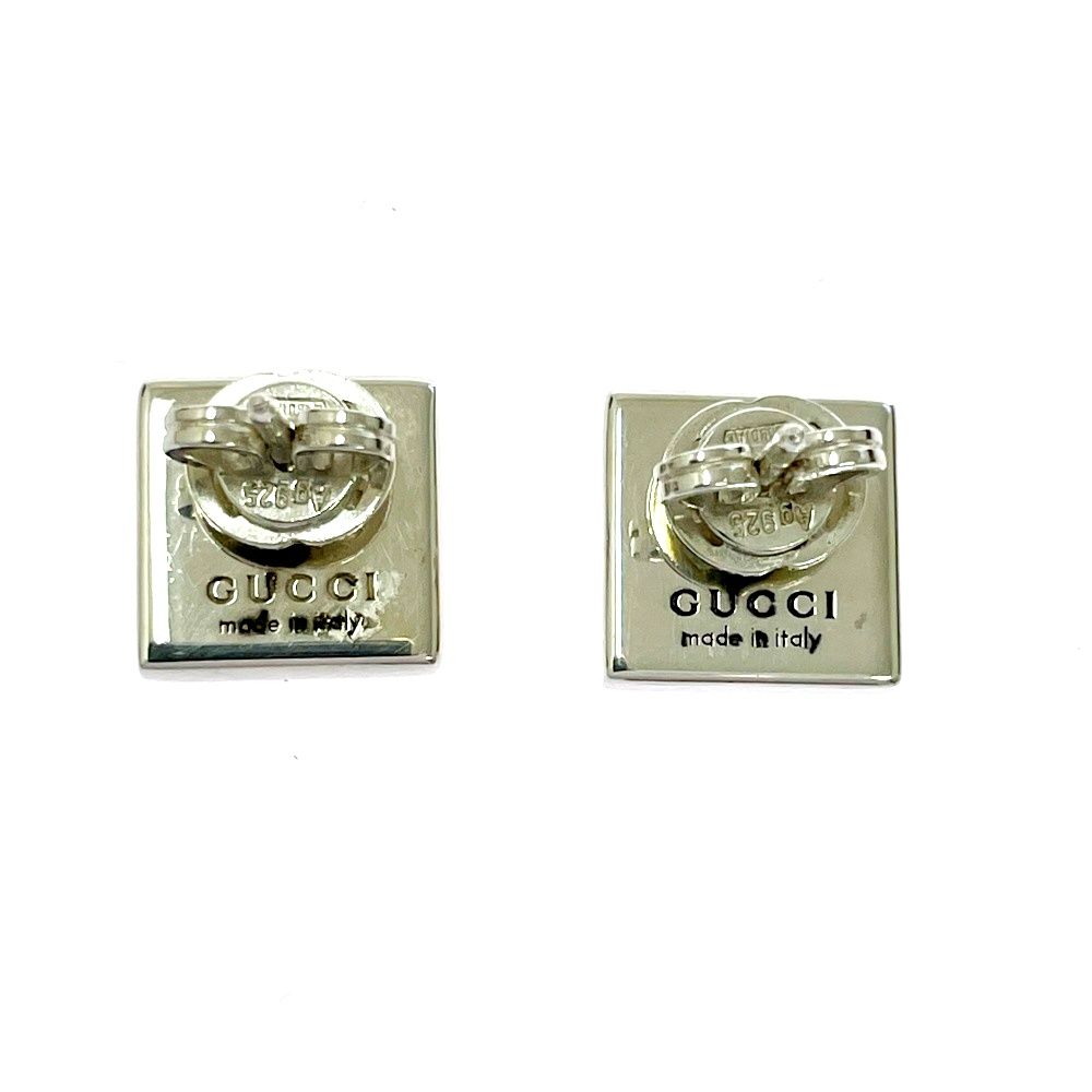 中古】【箱付き】 GUCCI グッチ シルバー インターロッキング スクエア