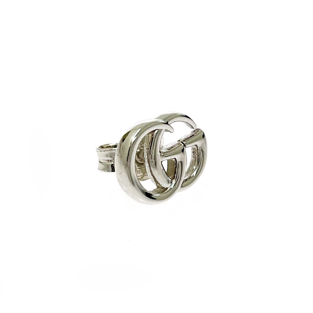 中古】【箱付き】 GUCCI グッチ シルバー ダブルG ピアス 片耳のみ 0.9