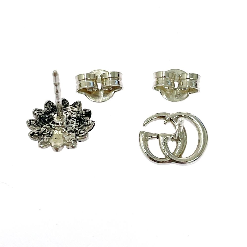 中古】【箱付き】 GUCCI グッチ シルバー ダブルG フラワーピアス 1.8g 