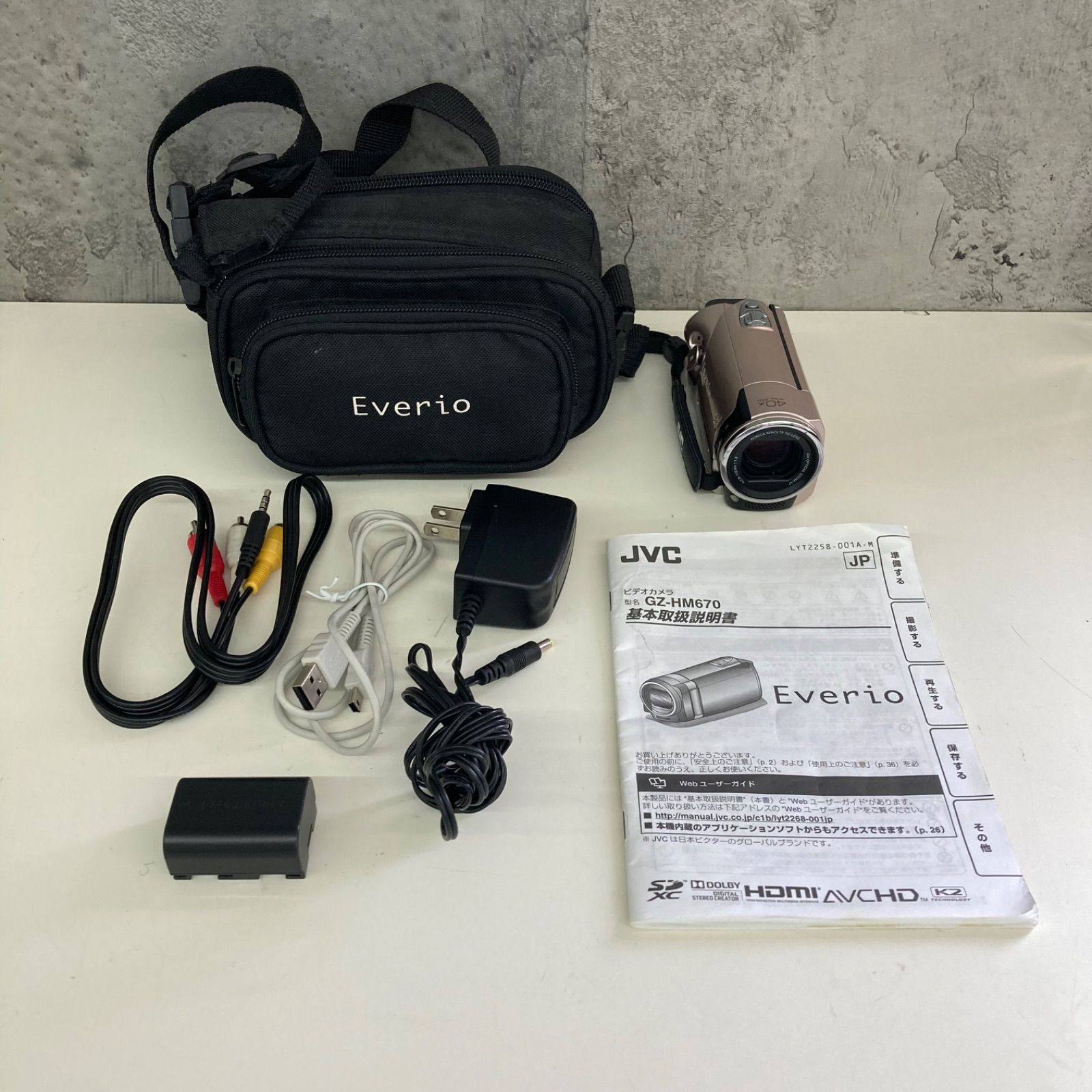 JVC Victor ビクター ビデオカメラ GZ-HM670-N 2010年製 動作確認済 