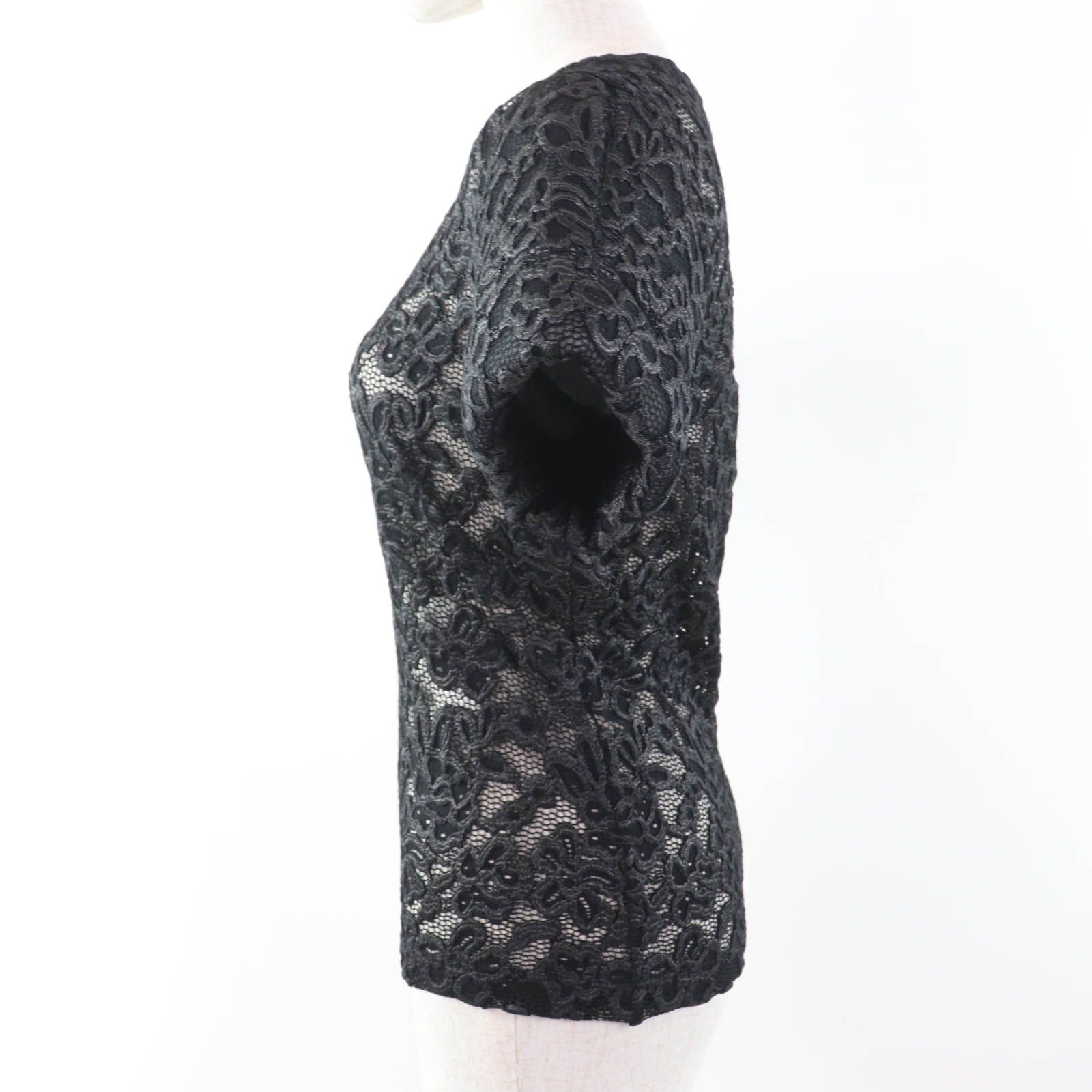 極美品☆LOUIS VUITTON ルイヴィトン 23SS 1ABDG9 フローラルレース 半袖 カットソー ブラック 36 イタリア製 正規品 レディース 極美品☆LOUIS VUITTON ルイヴィトン 23SS 1ABDG9 フローラルレース