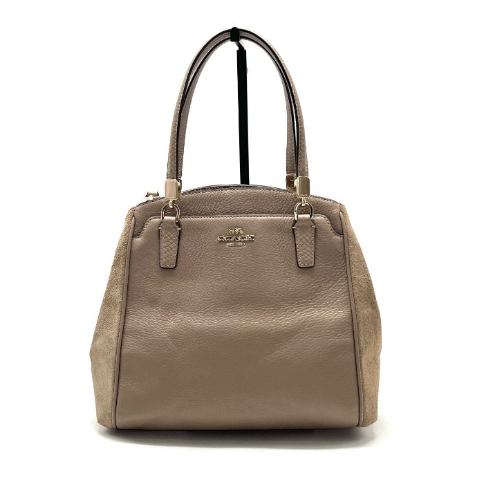 中古】良品 COACH コーチ ロゴ 2way スエード レザー ハンド 