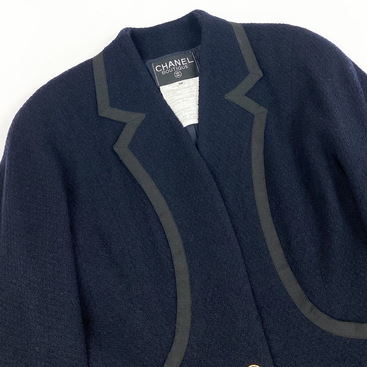 Cd9 Vintage CHANEL シャネル 1990 ツイードジャケット テーラード 