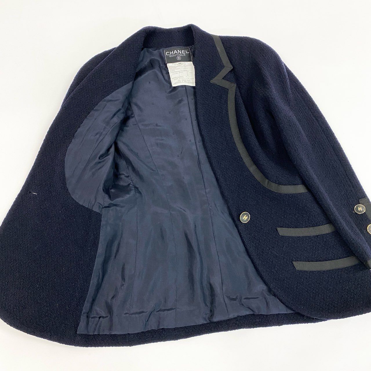 Cd9 Vintage CHANEL シャネル 1990 ツイードジャケット テーラード 