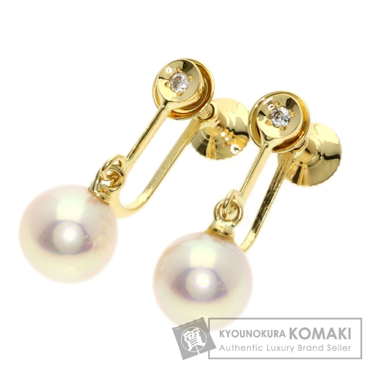 MIKIMOTO ミキモト パール 真珠 イヤリング K18YG レディース 
